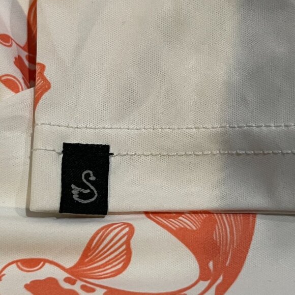 SWANNIES  CO KOI FISH MEN'S FINN PERFORMANCE POLO GOLF SHIRT - EUC - SIZE LARGE - Picture 8 of 10